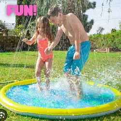 Kids Inflatable Splash Pad With Wading Pool 