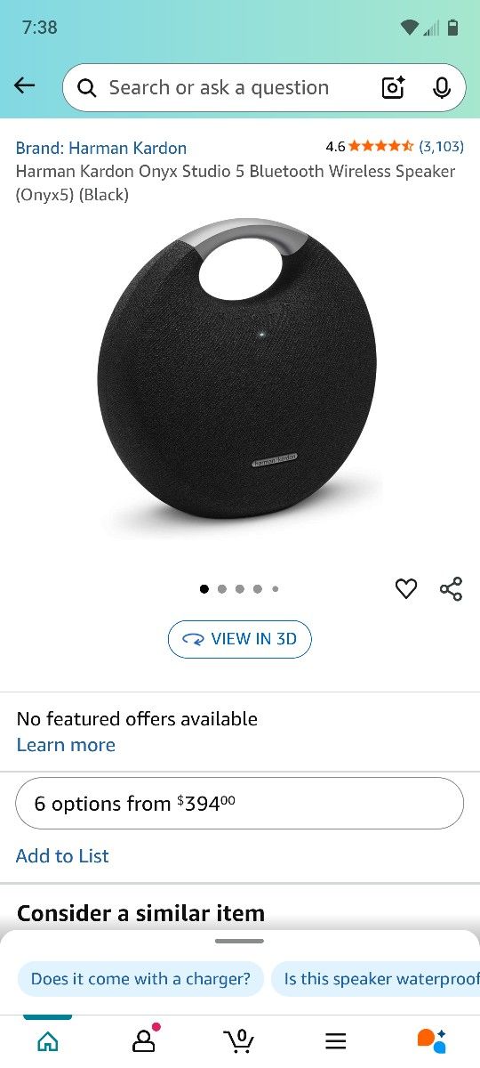 Harmon Kardon Onyx 5 Bluetooth Speaker