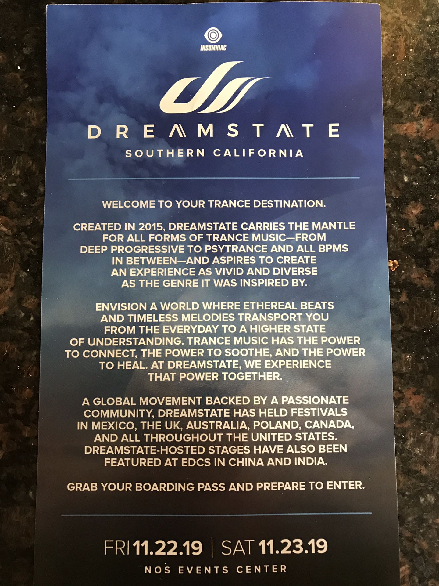 Dreamstate Rave Nos Event Center 2 day pass