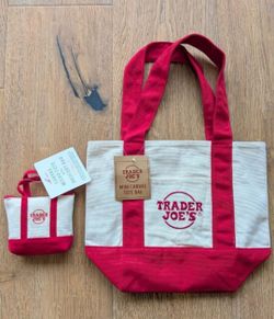 Trader Joe's canvas mini tote and micro bag