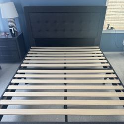 Bed Frame, Side Table And Lamp