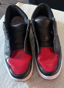 size 10 1/2 Air jordans black n red