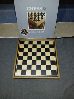 Wooden Chess And Checkers Set - Complete