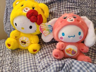 Hello Kitty and Cinnamoroll Care Bears Plushies