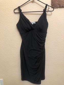 Popilush Black Ruched Mini Dress Size L
