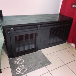 Black Wooden Dog Crate Furniture