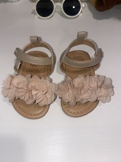 Vince Camuto Tan Floral Strap Sandals For Baby Size 4