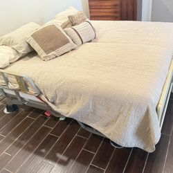 Hill-Rom Adjustable Twin Hospital Bed w/ Tempur-Pedic & Original Mattresses