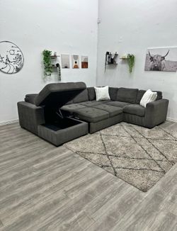Gray Sleeper Sectional Couch