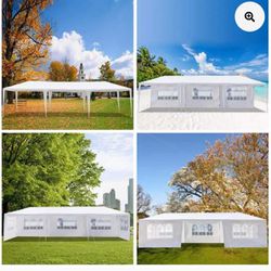 10 x 30 ft Canoppy Tent for Outdoor Celebrations with 6 Window Walls and 2 Zipper Walls