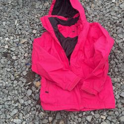 Women HH Pink Color Jacket Waterproof Size Medium 