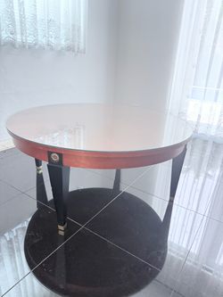 Round Glass Top Accent Table