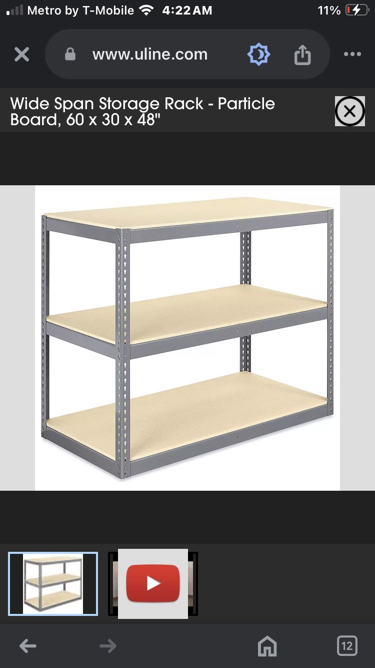 ULINE Metal Storage Shelf