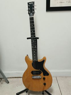 Beautiful Harley Benton DC-Junior Electric Guitar – P90 – Natural Finish - Like New!