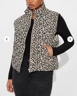 Leopard Puffer Vest