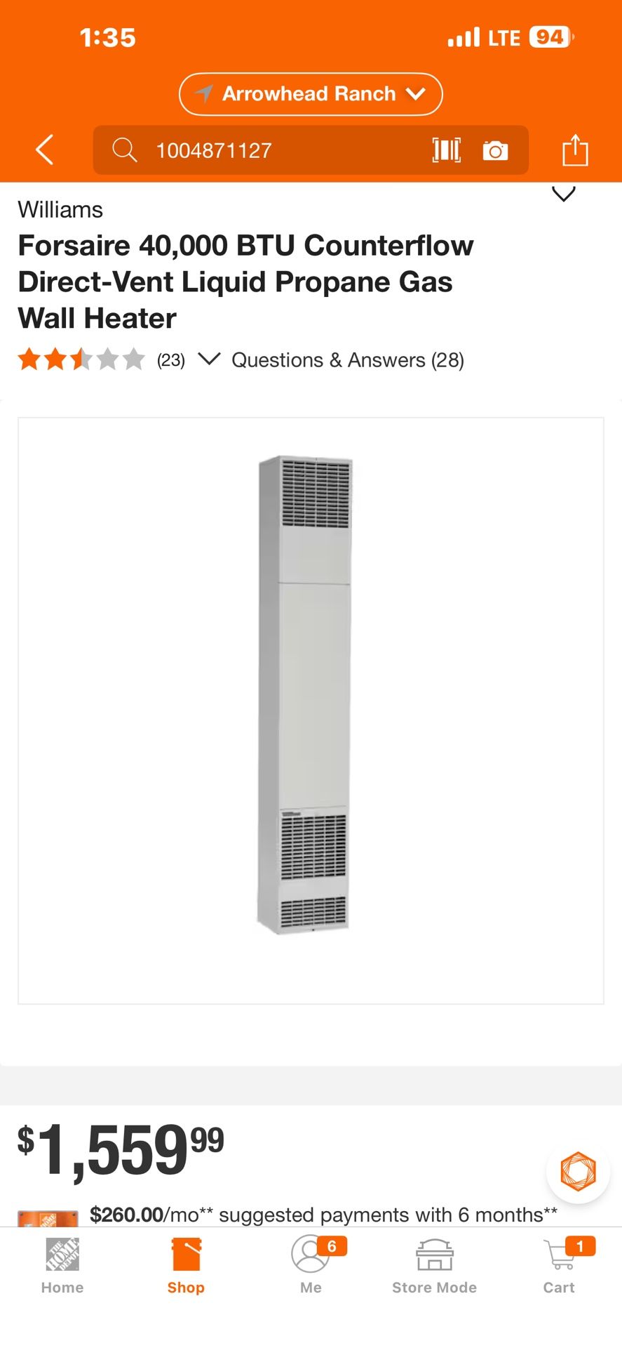 Williams Forsaire 40000 BTU Counterflow Direct Vent Liquid Propane Gas Wall Heater (23) V Questions & Answers (28)