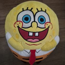 Ty Beanie Ballz SpongeBob SquarePants Smiling Face Medium 8” 2012