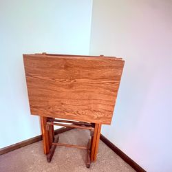 5-piece wooden TV tray set