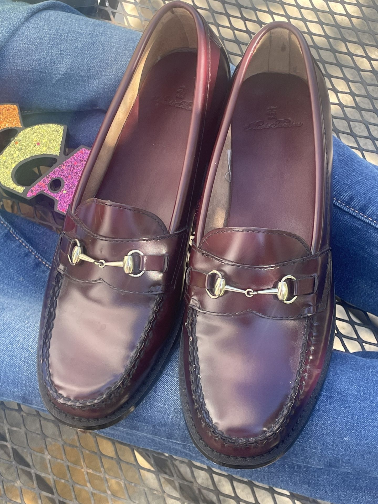 Women Brooks Brother Burgundy Penny Loafers Shoes Size 9 M