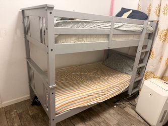 Free Gray Wood Twin Bunk Bed Frame