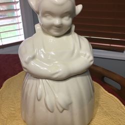 Vintage Shawnee Dutch Tulip Girl Cookie Jar 1950's USA Pottery NO PAINT  Great condition  No chips or cracks
