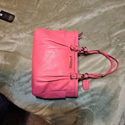 Pink Coach Leather Tote/handbag