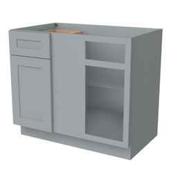 Base Blind Corner Cabinet, Kitchen Base Cabinet Plywood Box, Grey Shaker, 1 Door 1 Drawer 1 Shelf(45" Wide x 34.5" High x 24" Deep) 353.32