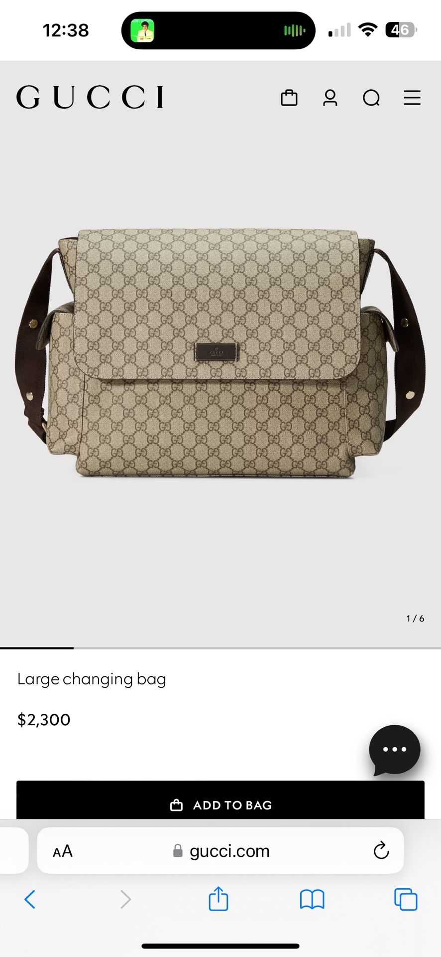 Gucci Diaper Bag
