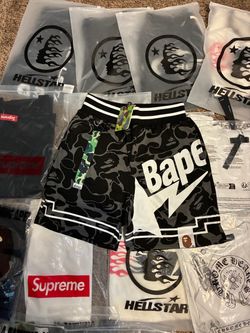 BAPE Black Camo Basketball Shorts with Tags