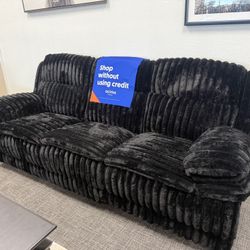 Black Corduroy Sofa And Love Seat (FREE DELIVERY)