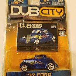 Ford 1932 Blue Car Racing Die-Cast Collectible 1/64 New Dub City Jada Toys 