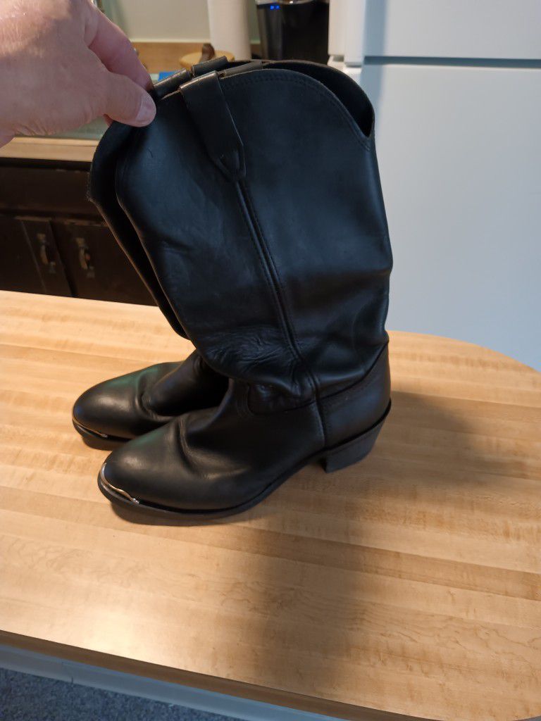 Men's Black Leather Boots 