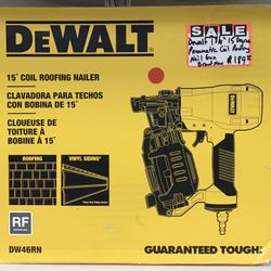 Dewalt 1 3/4” 15 Degree Pneumatic Coil Roofing Nail Gun Brand New 