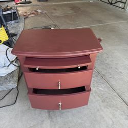 Solid wood end table.