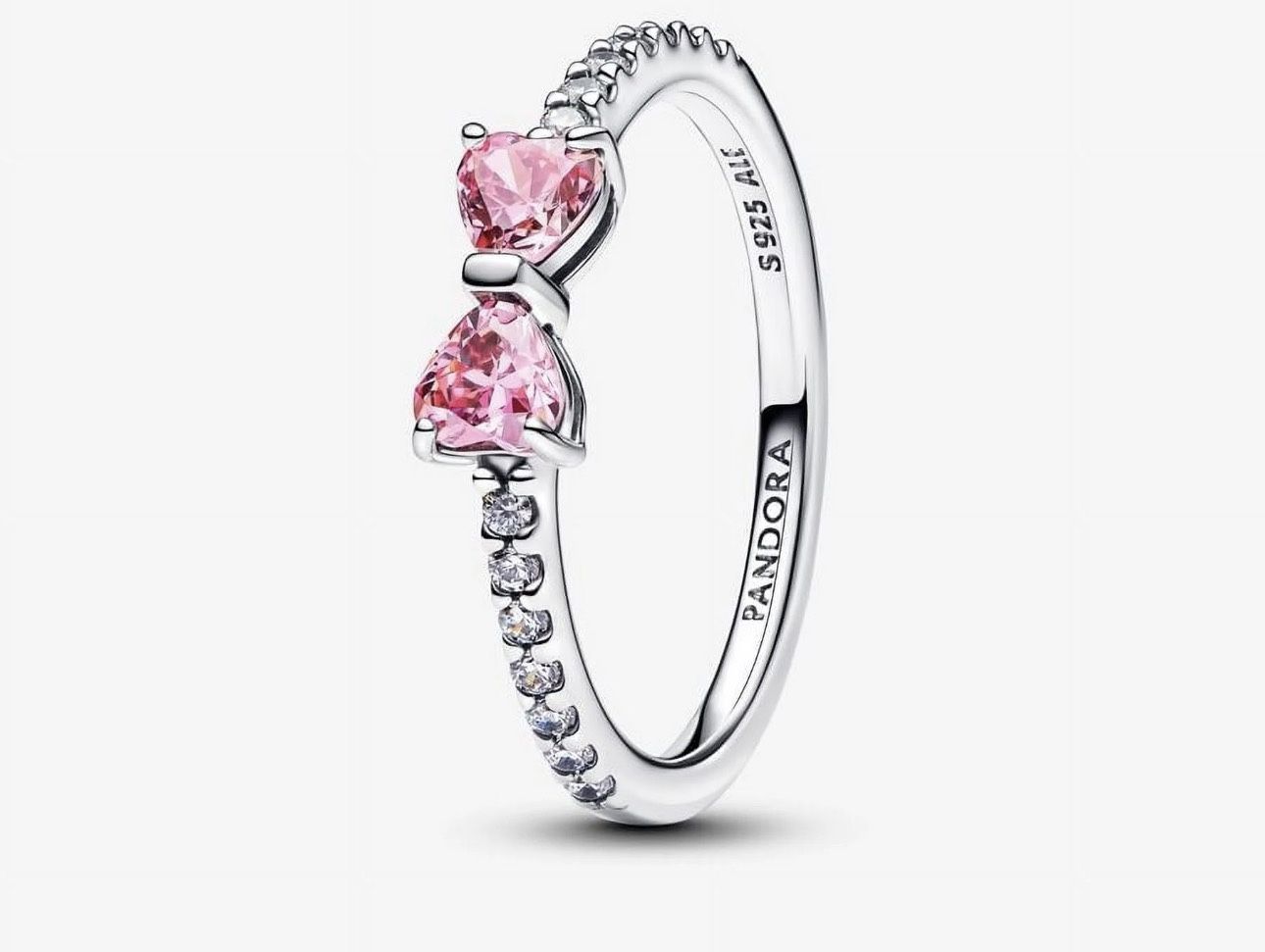 Pandora Sparkling Pink Bow Ring with Gift Box Sterling Silver