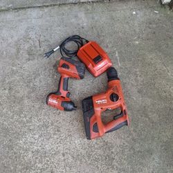 Hilti impact drill, charger, and rotary hammer in very good condition, ready to use 