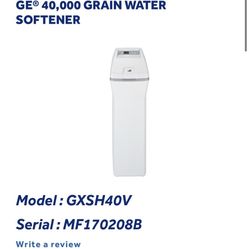 GE 40,000 Grain Water Softener 