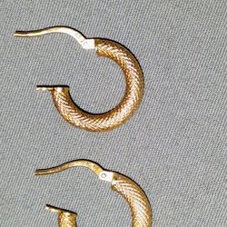 Signed 14kt Gold Hoop/Huggie Earrings 
