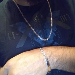 14k White Gold Chain And Bracelet 35 Grams Total Price $2200  