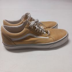 Vans Old Skool Mustard Yellow Suede Canvas Sneakers Mens sz10 Womens 11.5