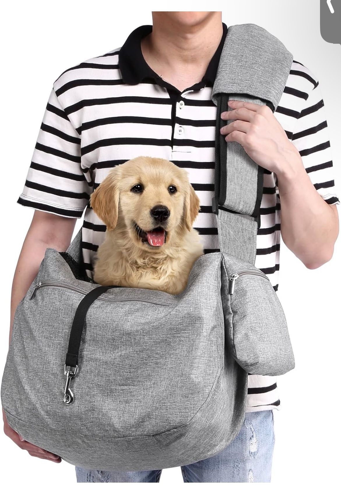 Ownpets Pet Sling Carrier, Fits 15 to 25lbs Extra-Large Dog/Cat Sling Carrier Reversible and Hands-Free Dog Bag with Adjustable Strap and Pocket Shoul