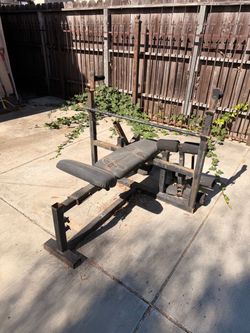FREE Workout Bench Press with plates and attachments