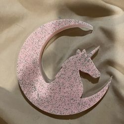 Handmade Resin Moon With Unicorn 