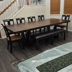 Wooden Dining Table With Chairs