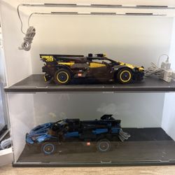 2 Lego Race Cars And Display Cases