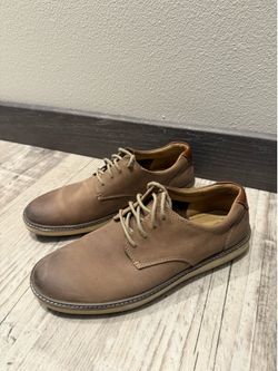 Johnston & Murphy Sheepskin Brown Leather Derby Shoes men size 10.5
