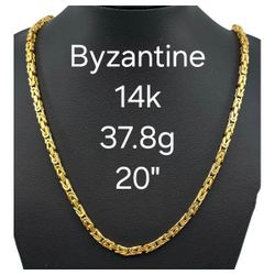 Byzantine 14k Yellow Gold Heavy Chain 37.8 Grams And 20" Long