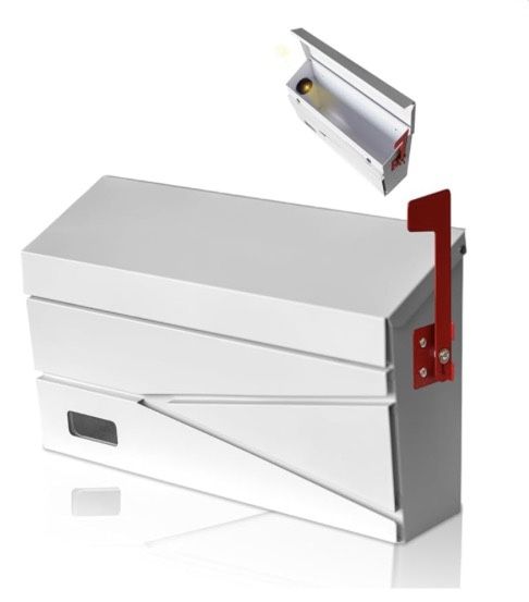 (9999-3) Wall Mount Mailbox, Large Capacity Mailbox for House, with Flag, Visibility Galvanized Steel Rust-Proof Metal Post Drop Box, Mailboxes for Ou