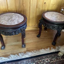 Antique Marble Stools Asian 