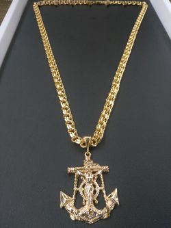 14K Gold filled Chino link with Anchor charm